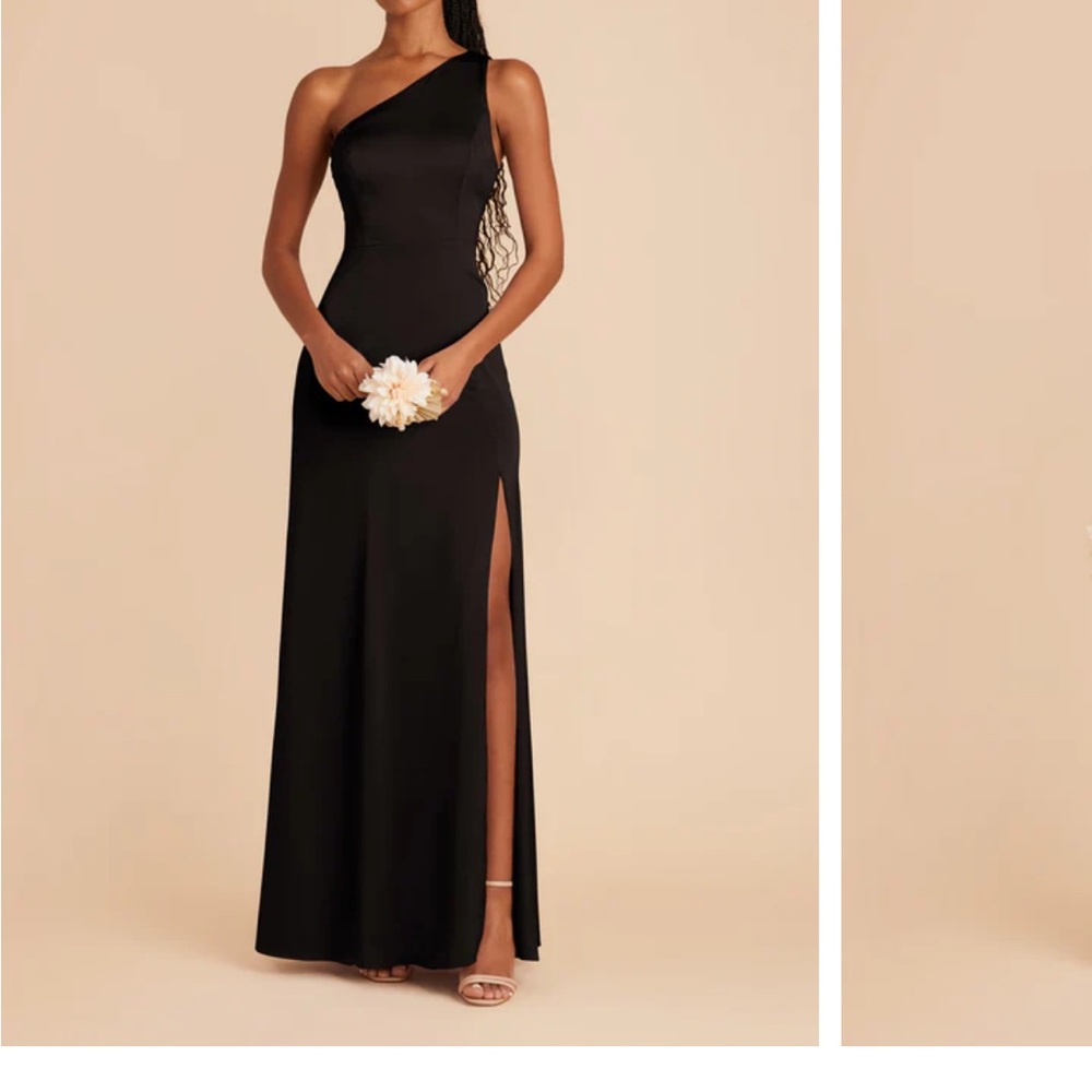 Elegant Black One-Shoulder Dress by birdy grey